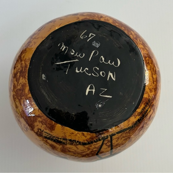 Vintage Native American Southwestern Handcrafted Pottery By Maw Paw Pitcher Owl - Picture 5 of 11